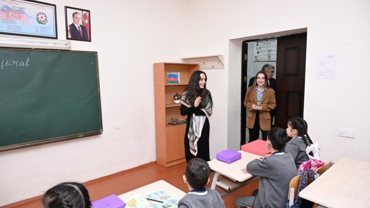Leyla Əliyeva və Alena Əliyeva Quba şəhərində internat tipli ümumtəhsil məktəbini və STEAM mərkəzini ziyarət ediblər